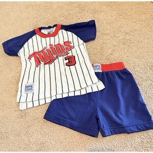 Minnesota Twins Outfit Kids Size 6 90s Pinstripes Rookie League Mighty Mac‎ VTG